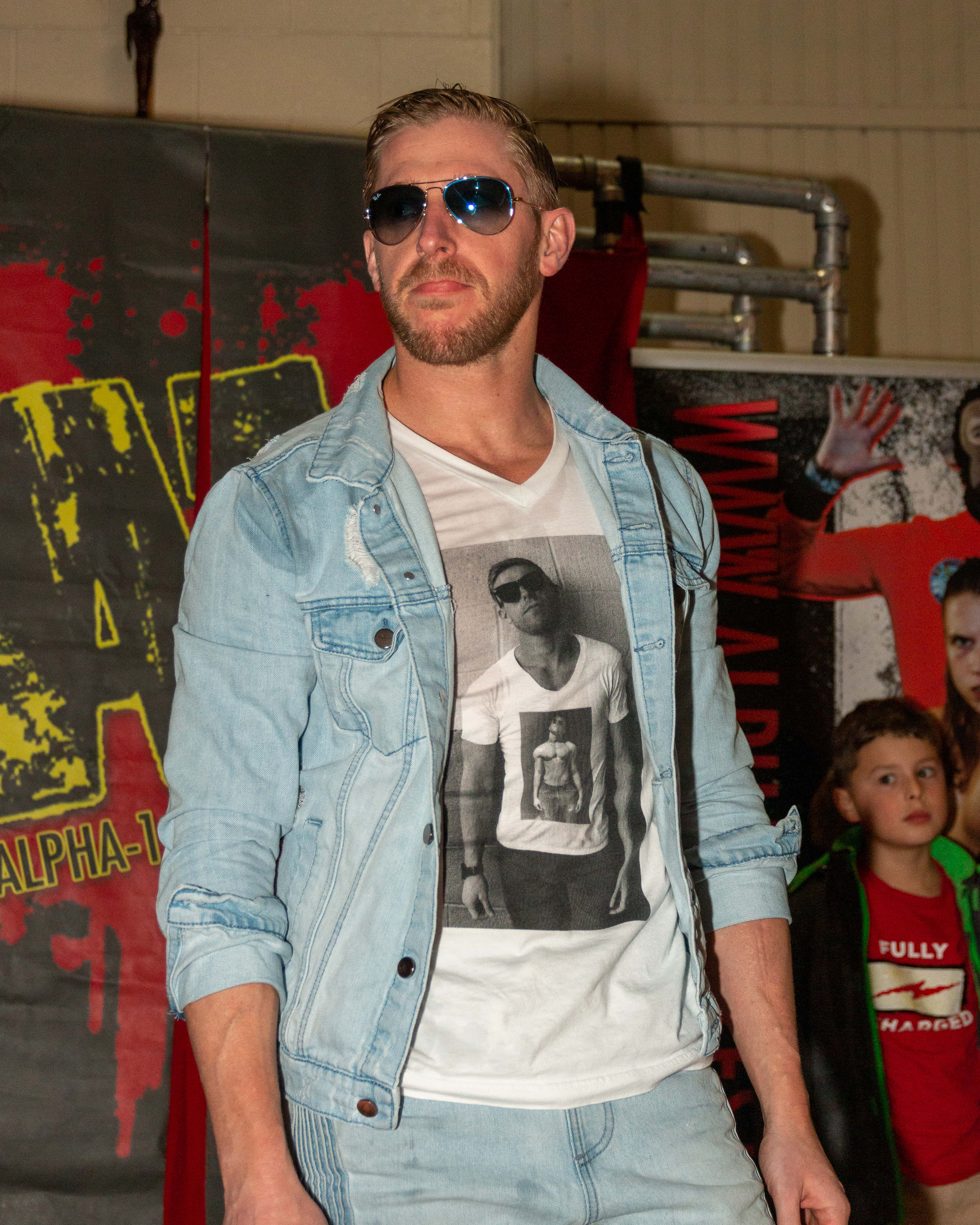 Orange Cassidy, sunglasses, denim jacket, 4K Phone Wallpaper