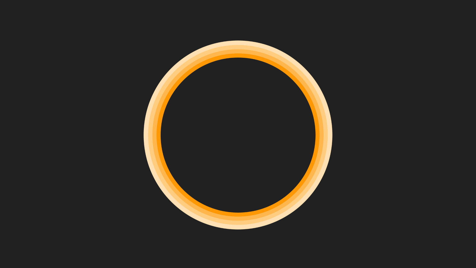 Orange Circle, glowing orange ring, gradient hues, Full HD Desktop Wallpaper