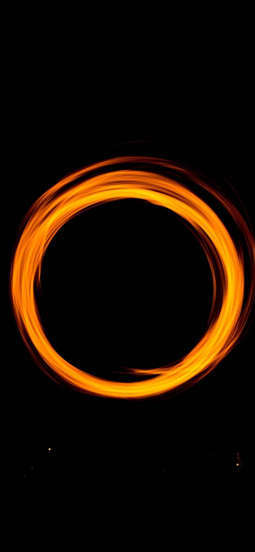 Orange Circle, flame, glowing orange, HD Phone Wallpaper