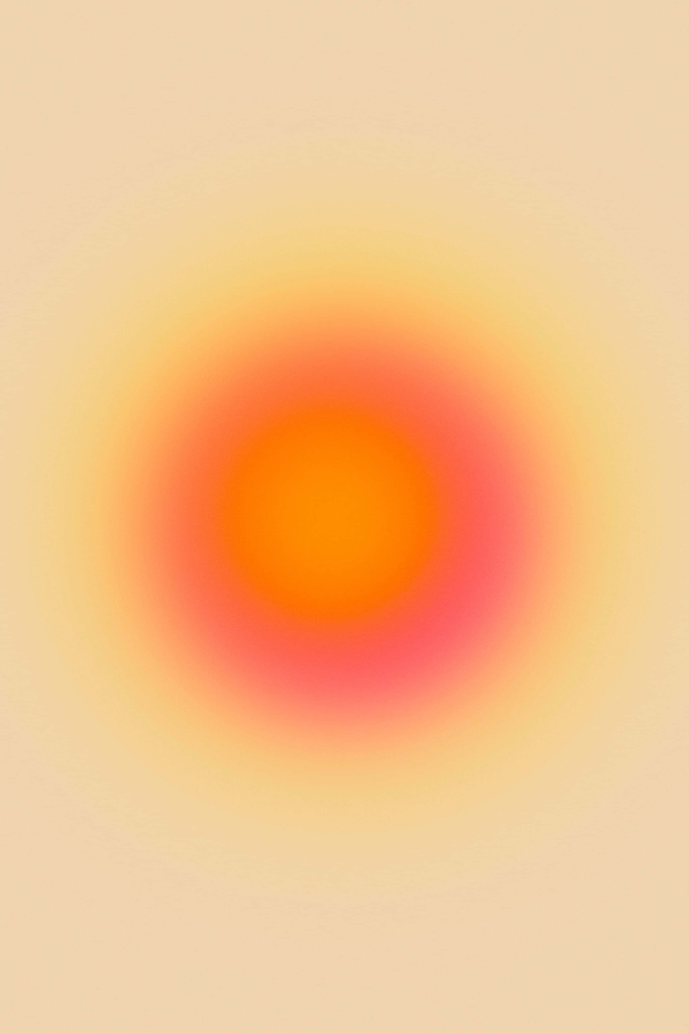 Radial Orange Aura Color, warm orange, peach, 4K Phone Wallpaper