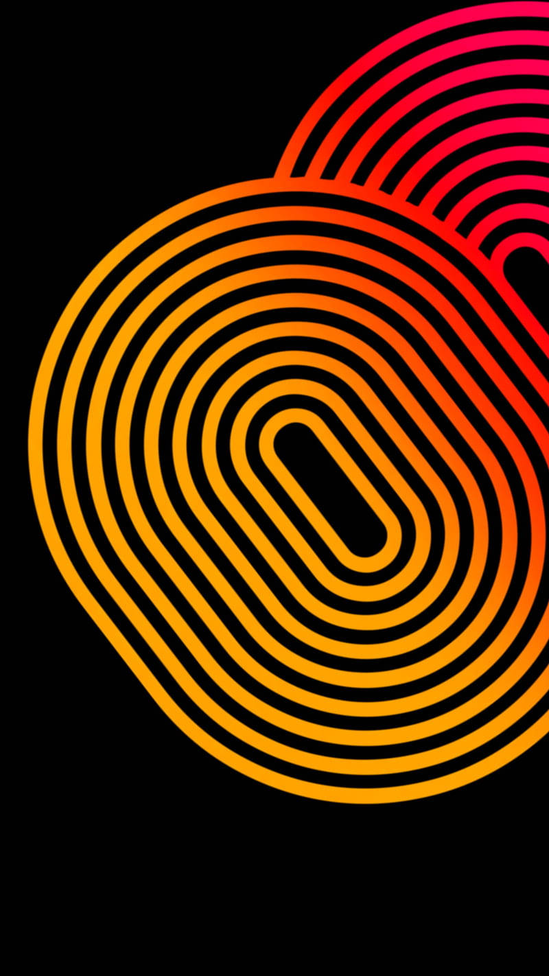 Orange Circles, black background, gradient orange, HD Phone Wallpaper
