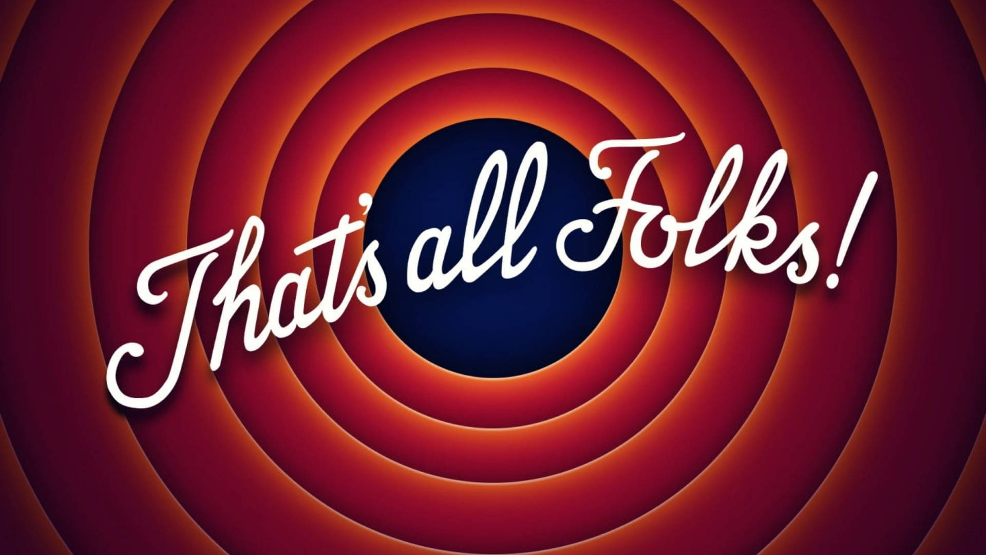 Orange Circle, That's all Folks!, swirling red concentric circles, Full HD Desktop Wallpaper