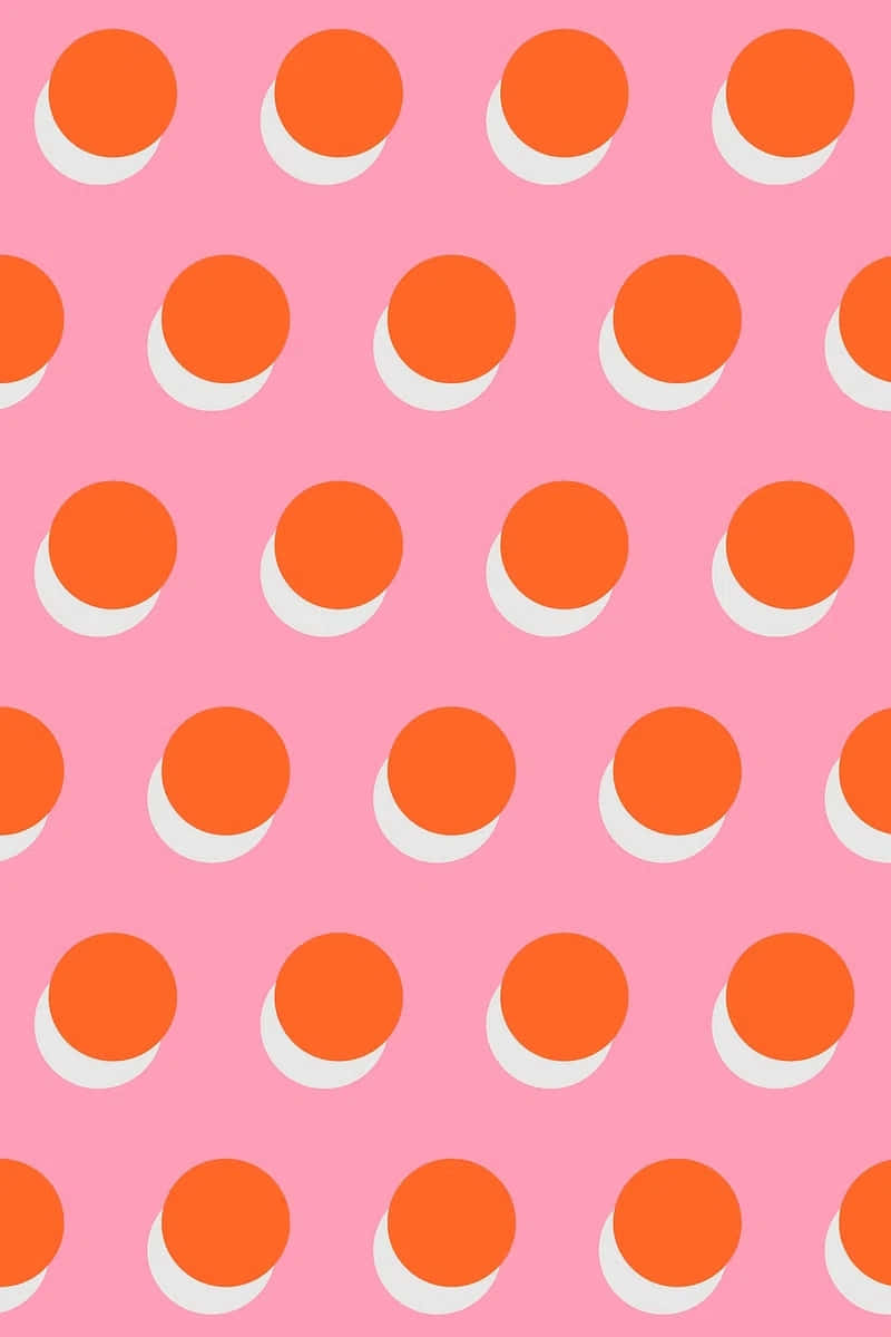 pink background, orange circles, soft white shadows, SD Phone Wallpaper