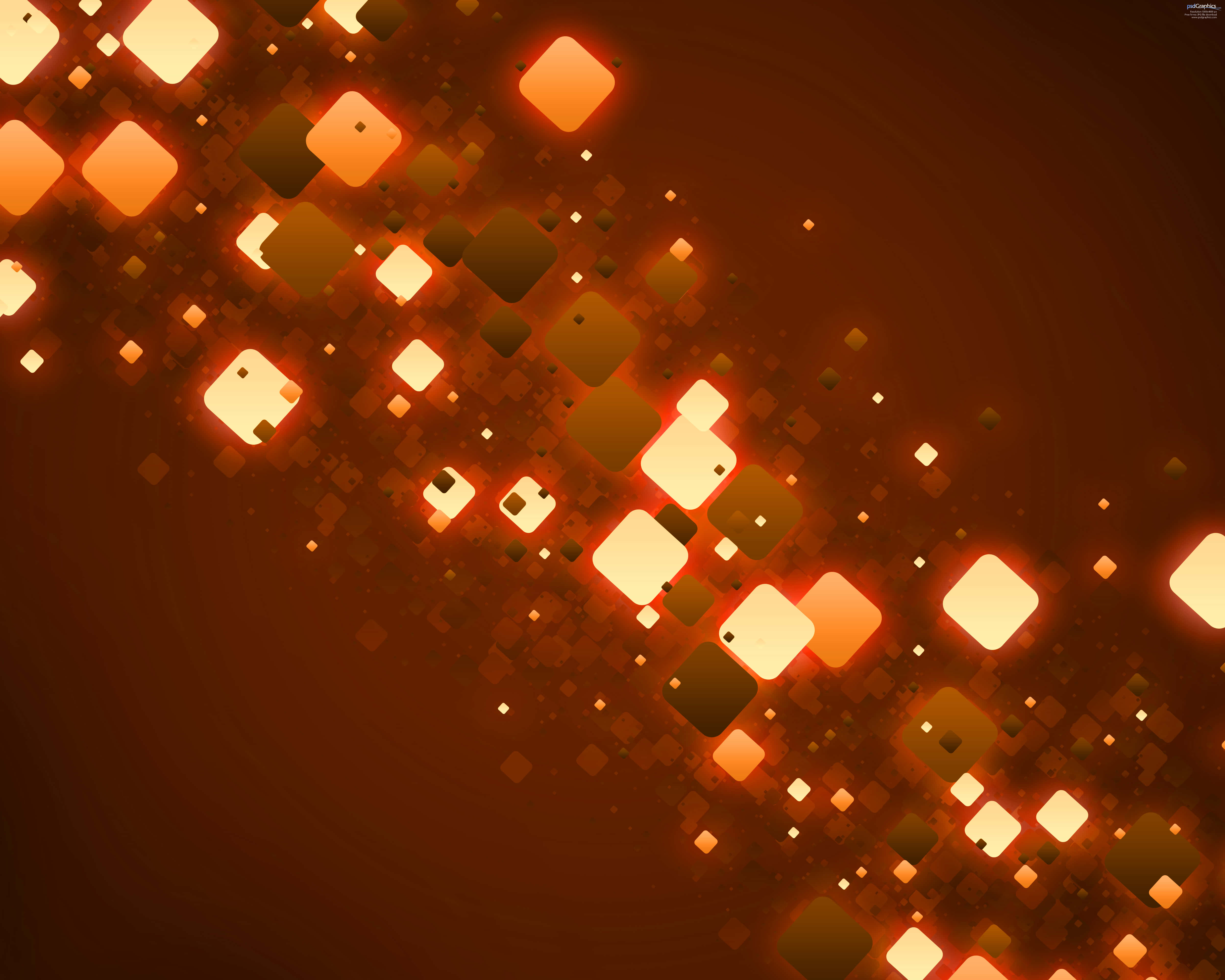 light orange, glowing orange, dark squares, 4K Desktop Wallpaper