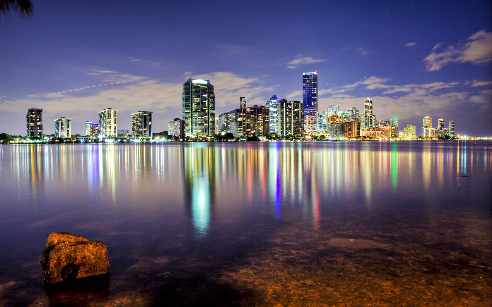 Orange City, sunset, downtown skyline, HD Desktop Wallpaper