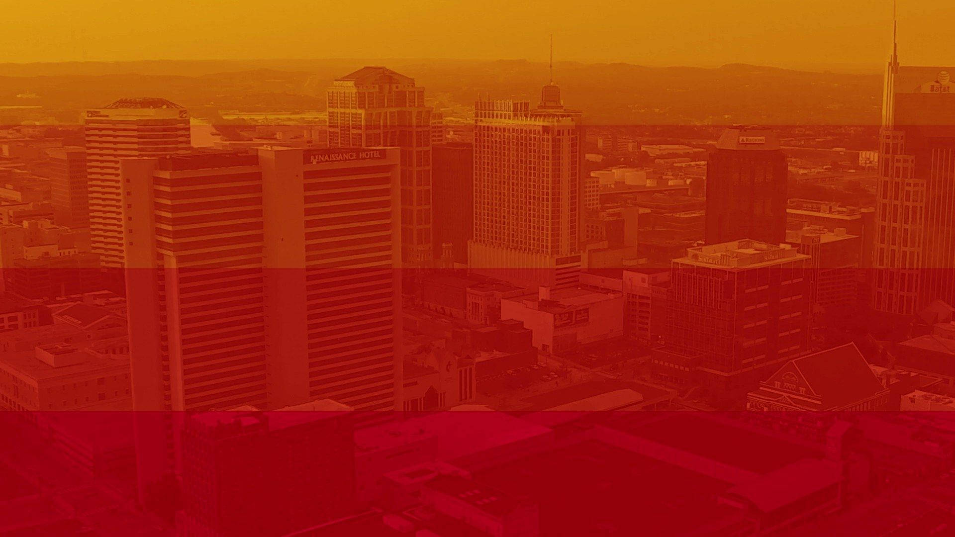 Sunset, Orange City, Skyscrapers, Full HD Desktop Wallpaper