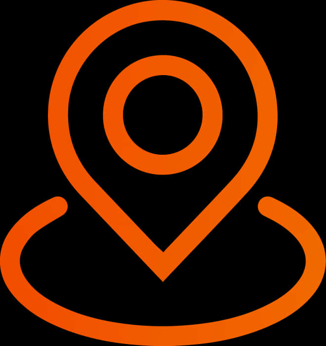 orange location pin icon, concentric circles, curved base, SD Phone Wallpaper