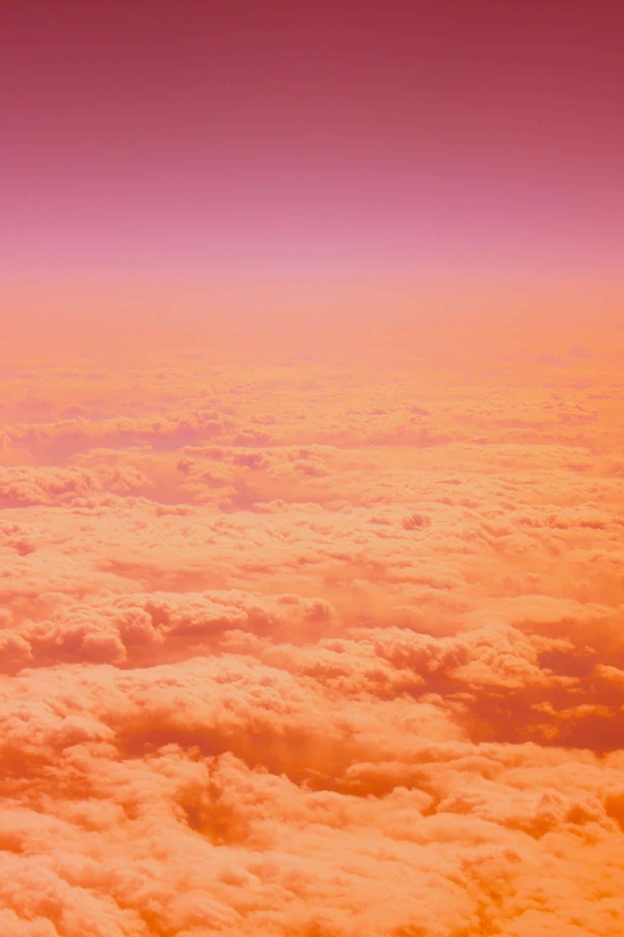 pastel orange, fluffy clouds, warm orange, Full HD Phone Wallpaper
