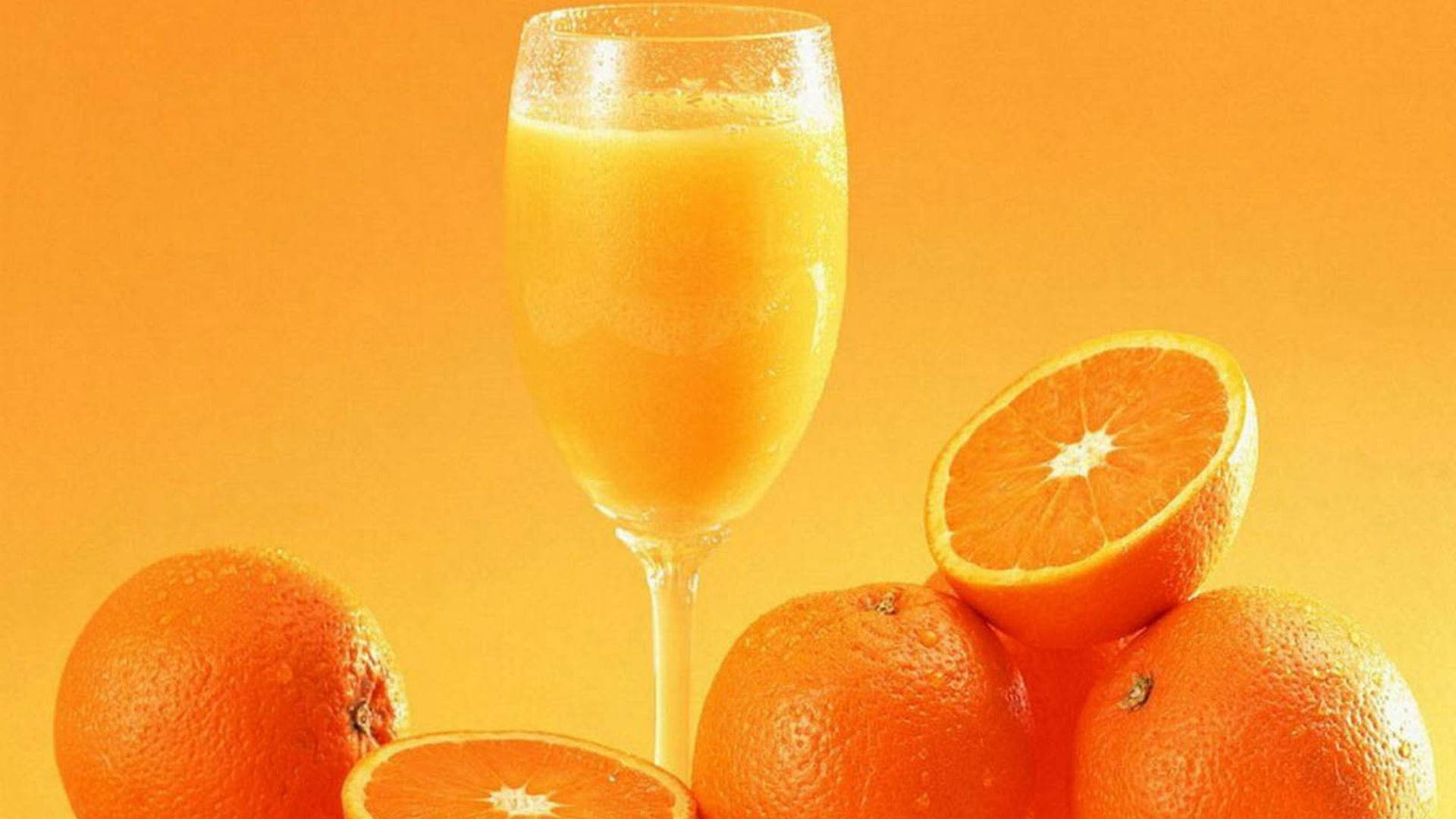 orange fruit juice, glass, whole oranges, Full HD Desktop Wallpaper