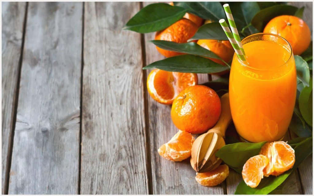 vibrant orange juice, striped straws, fresh mandarins, SD Desktop Wallpaper
