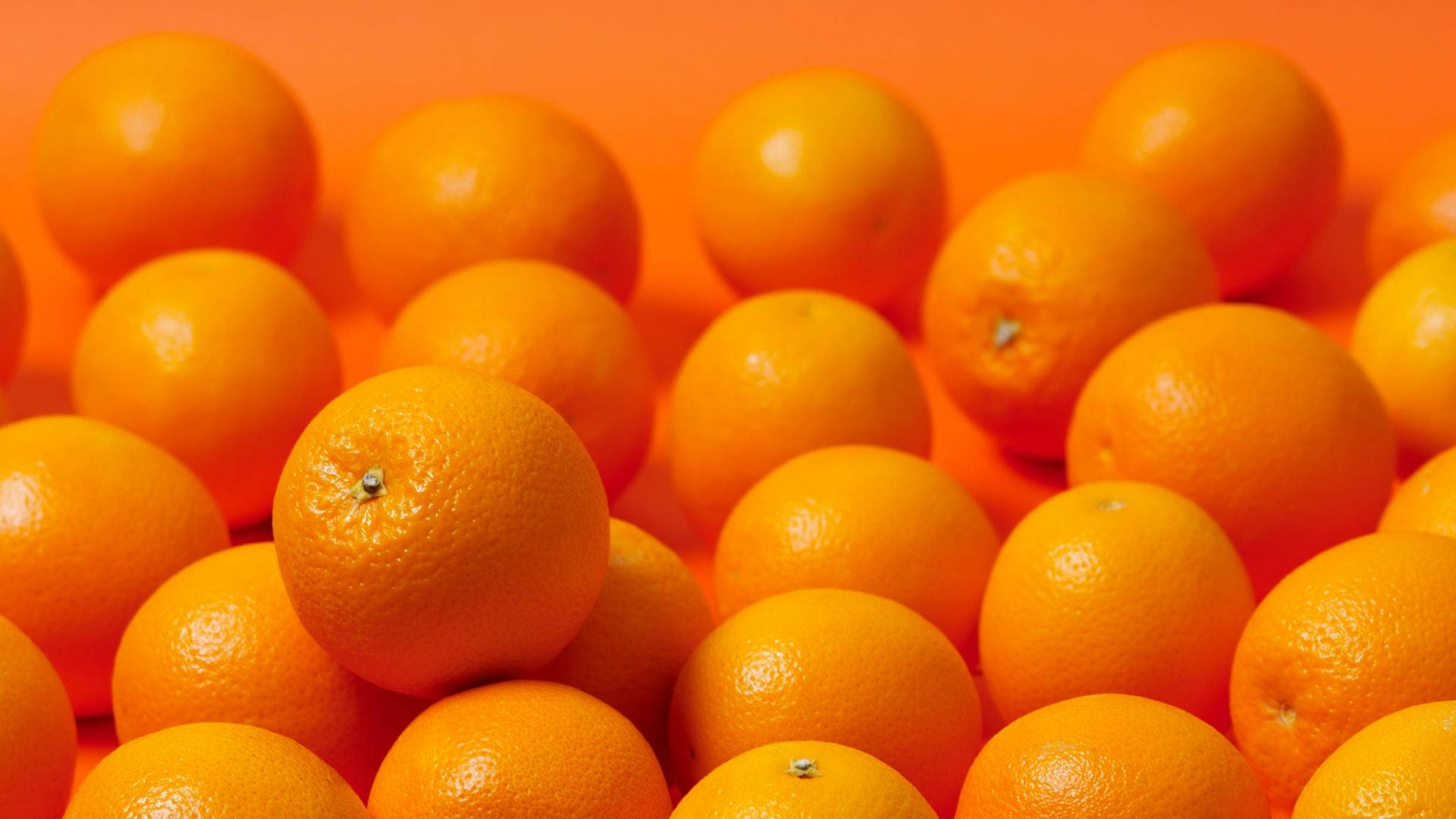 orange fruits, glossy oranges, warm orange gradient background, Full HD Desktop Wallpaper