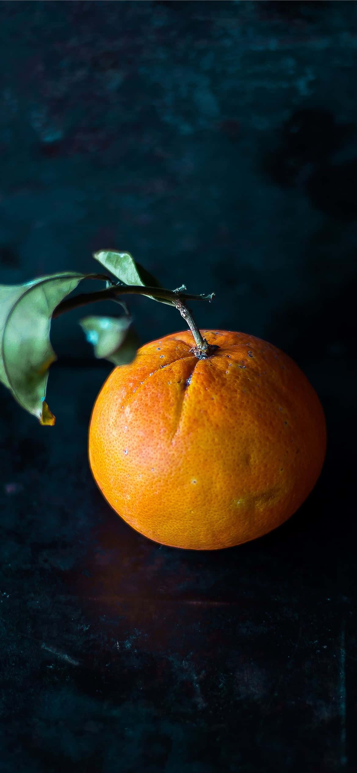 orange fruit, vibrant orange, attached leaves, Full HD Phone Wallpaper