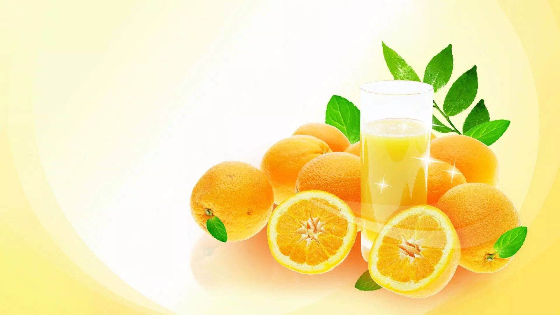 orange juice, whole oranges, sliced oranges, Full HD Desktop Wallpaper
