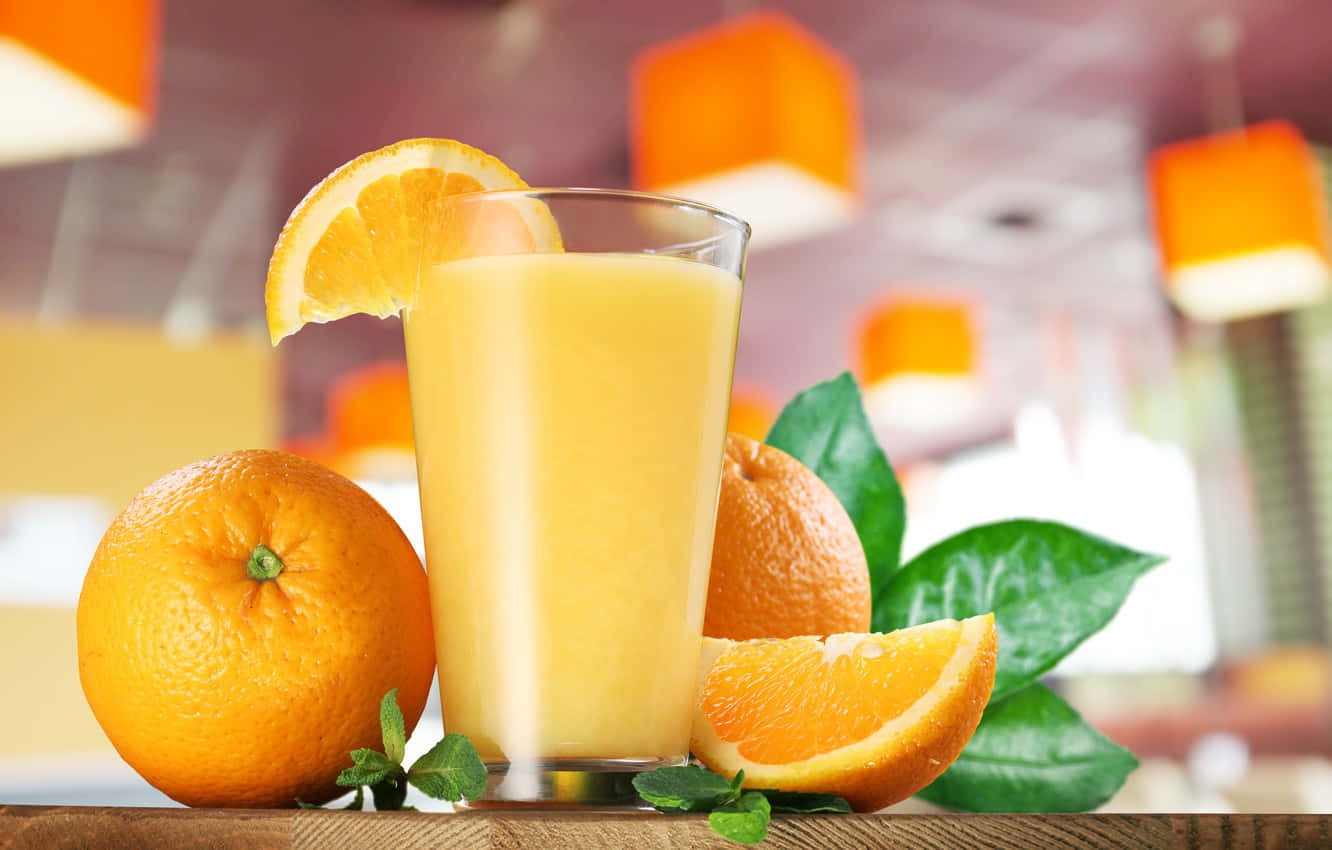 vibrant orange juice, slice, whole oranges, HD Desktop Wallpaper