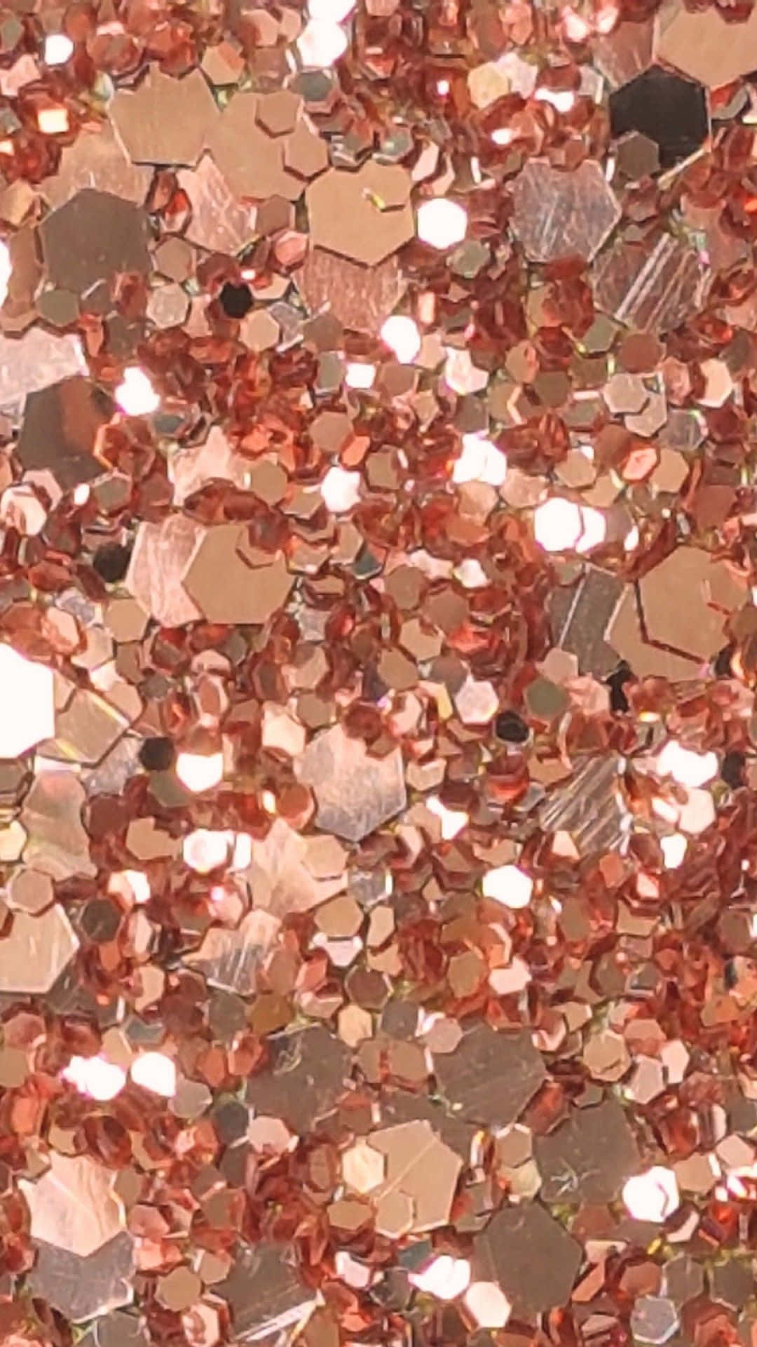 rose gold, hexagonal glitter, bright light, Full HD Phone Wallpaper