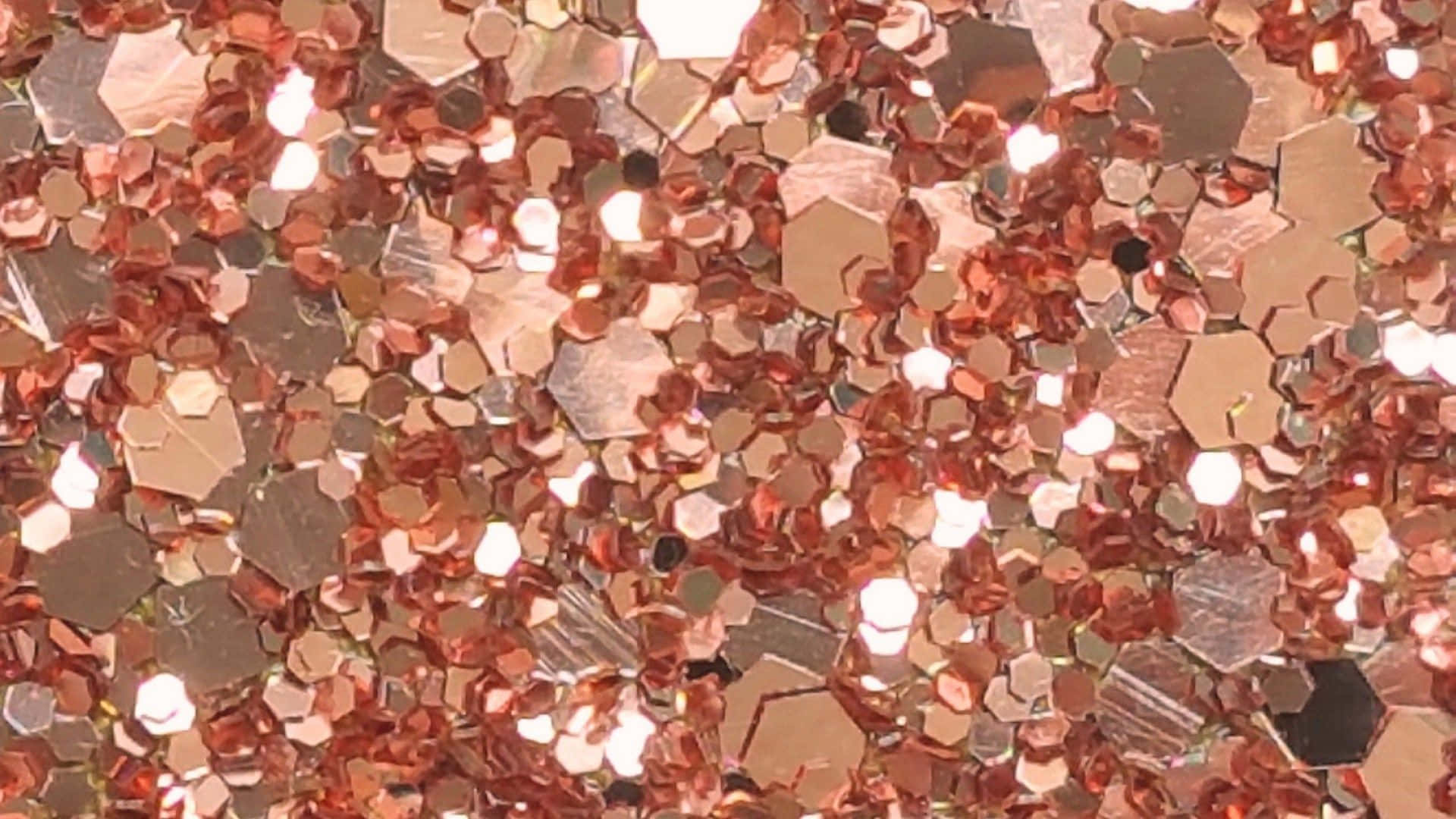 Orange Glitter, rose gold, hexagonal glitter, Full HD Desktop Wallpaper