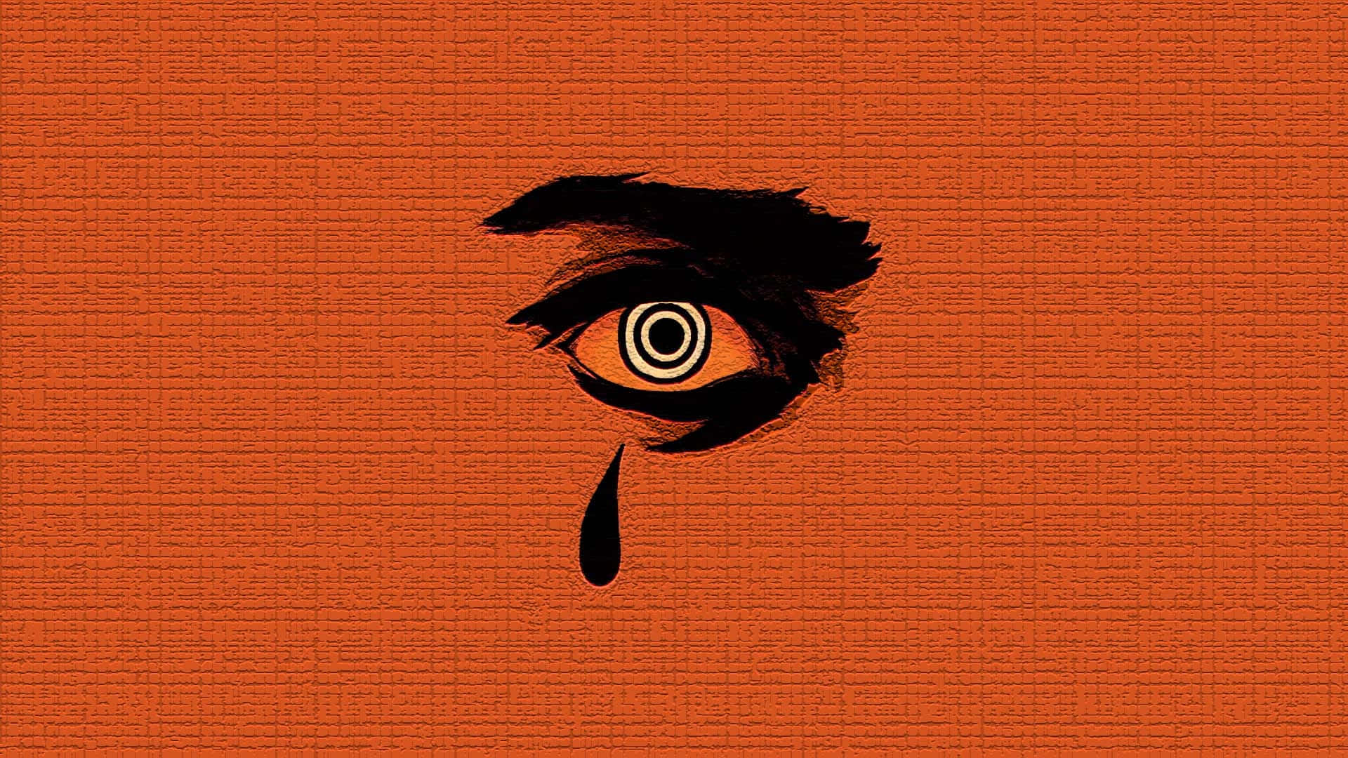 Orange Grunge Eye Artwork, concentric rings, tear drop, Full HD Desktop Wallpaper