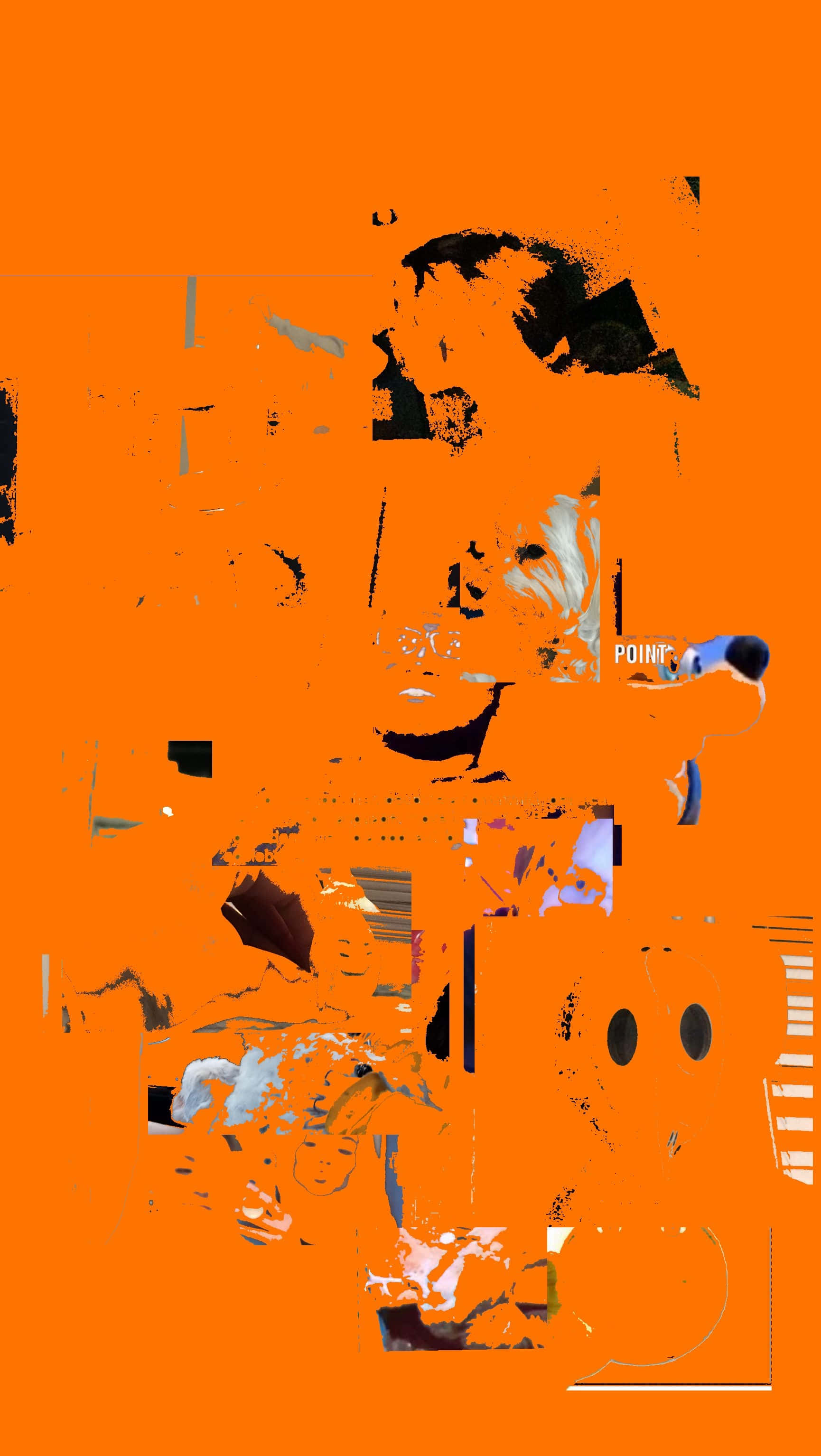 orange grunge collage artwork, vibrant orange, abstract digital collage, 2K Phone Wallpaper