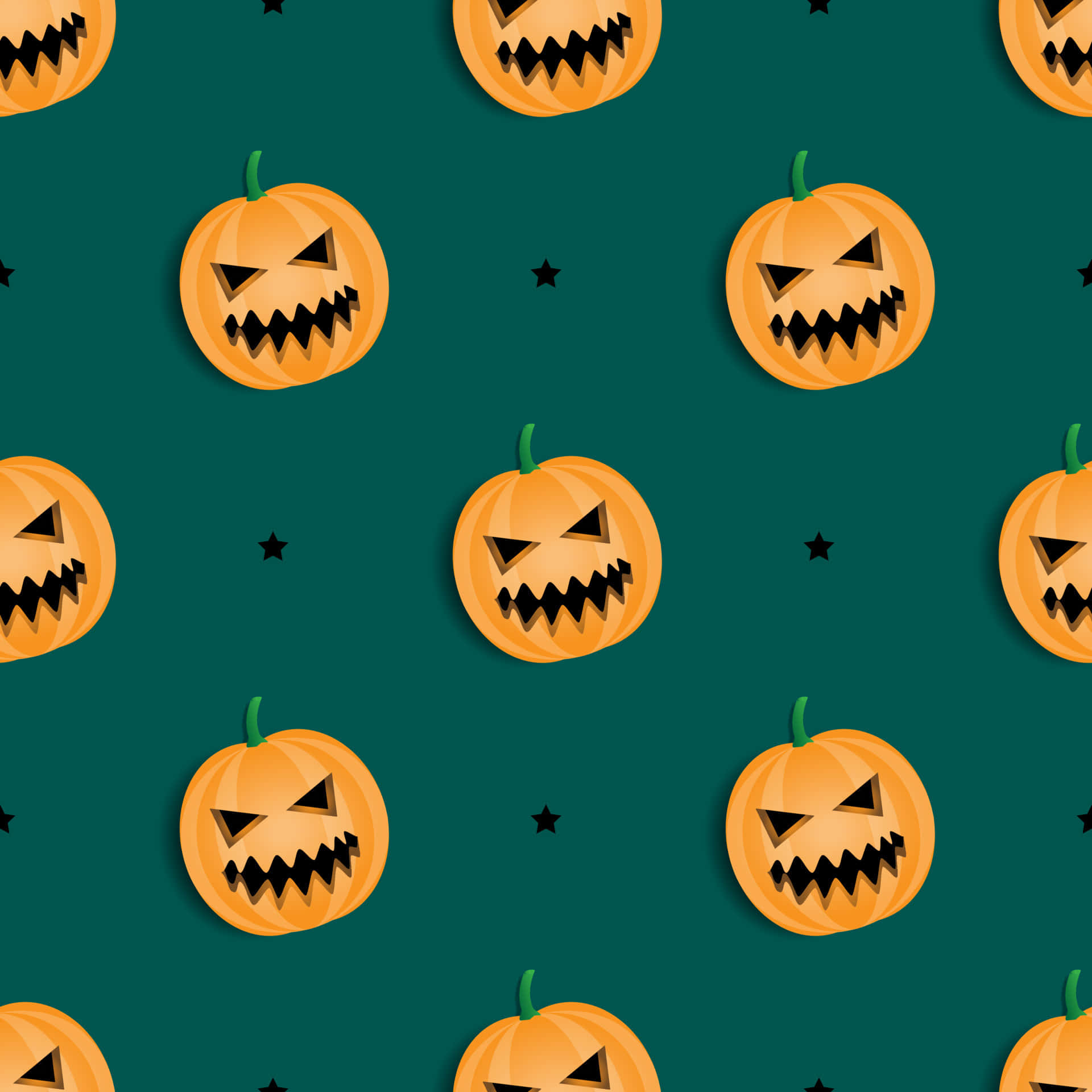 Orange Halloween, jack-o'-lanterns, jagged teeth, Full HD Desktop Wallpaper