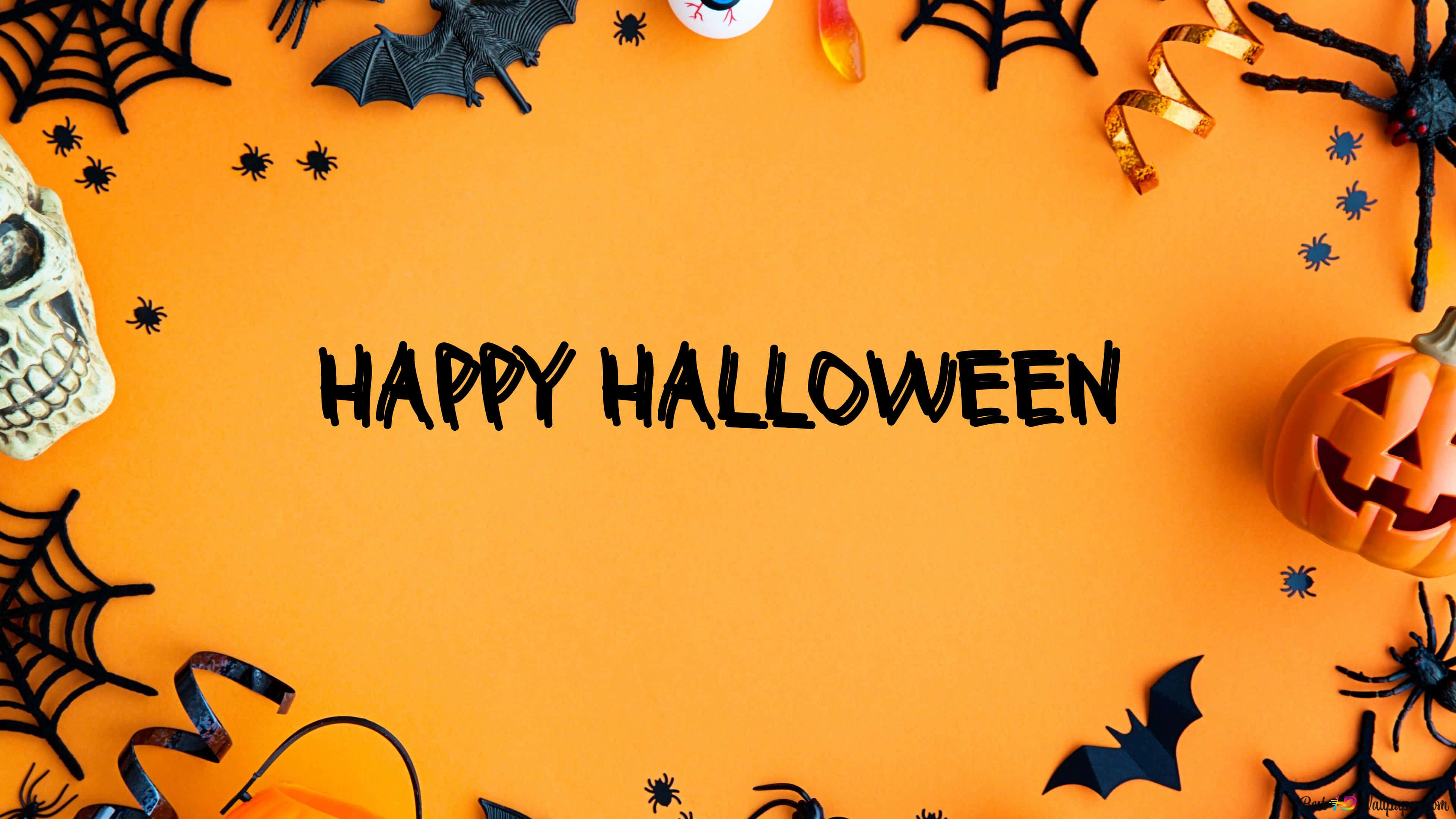 Orange Halloween, Happy Halloween, bright orange, 4K Desktop Wallpaper