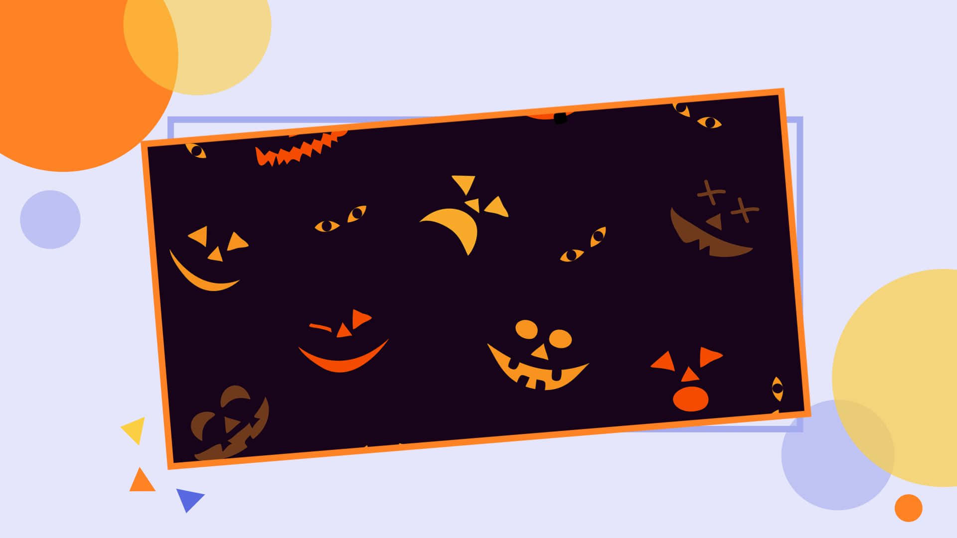 Halloween pumpkins, glowing jack-o'-lanterns, spooky eyes, Full HD Desktop Wallpaper
