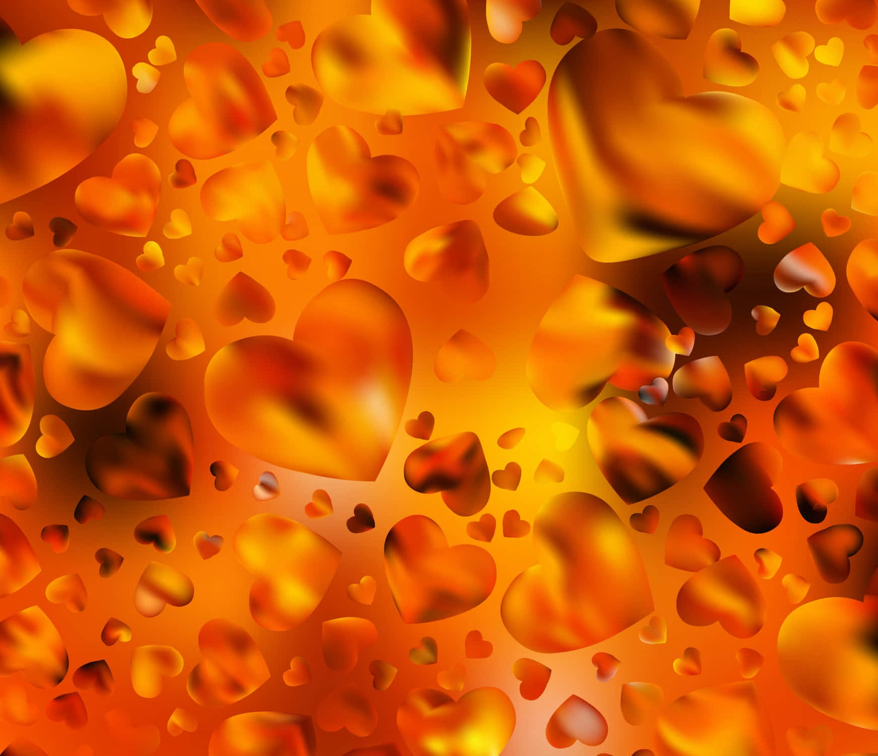 Orange Heart, amber, gold, HD Desktop Wallpaper