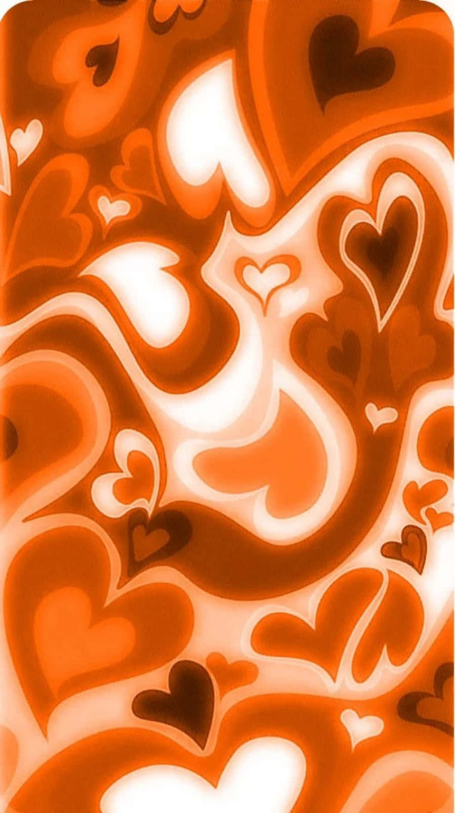 Orange Heart, warm orange, white, HD Phone Wallpaper