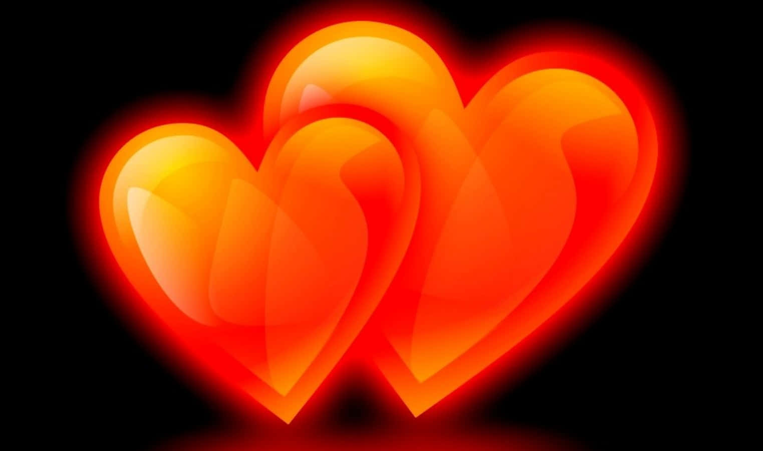 Orange Heart, fiery orange, red, HD Desktop Wallpaper