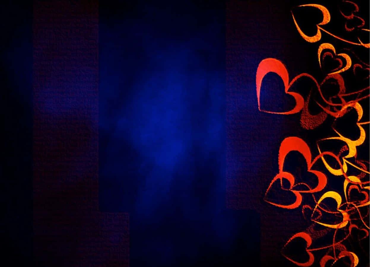 Orange Heart, vibrant orange, deep blue textured background, SD Desktop Wallpaper