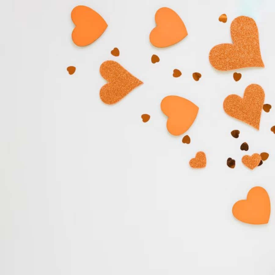 Orange Heart, glitter, matte, SD Desktop Wallpaper