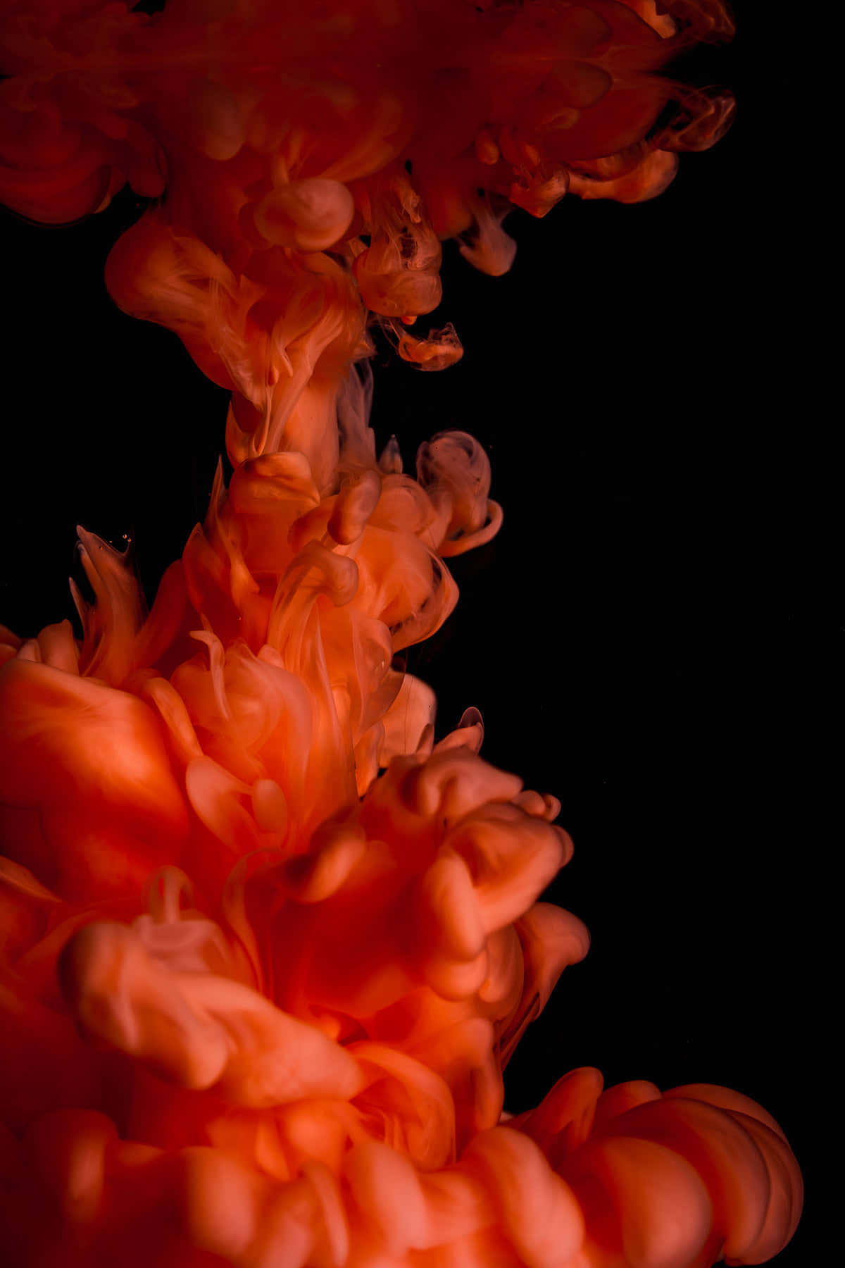 orange, black background, vibrant orange ink, HD Phone Wallpaper