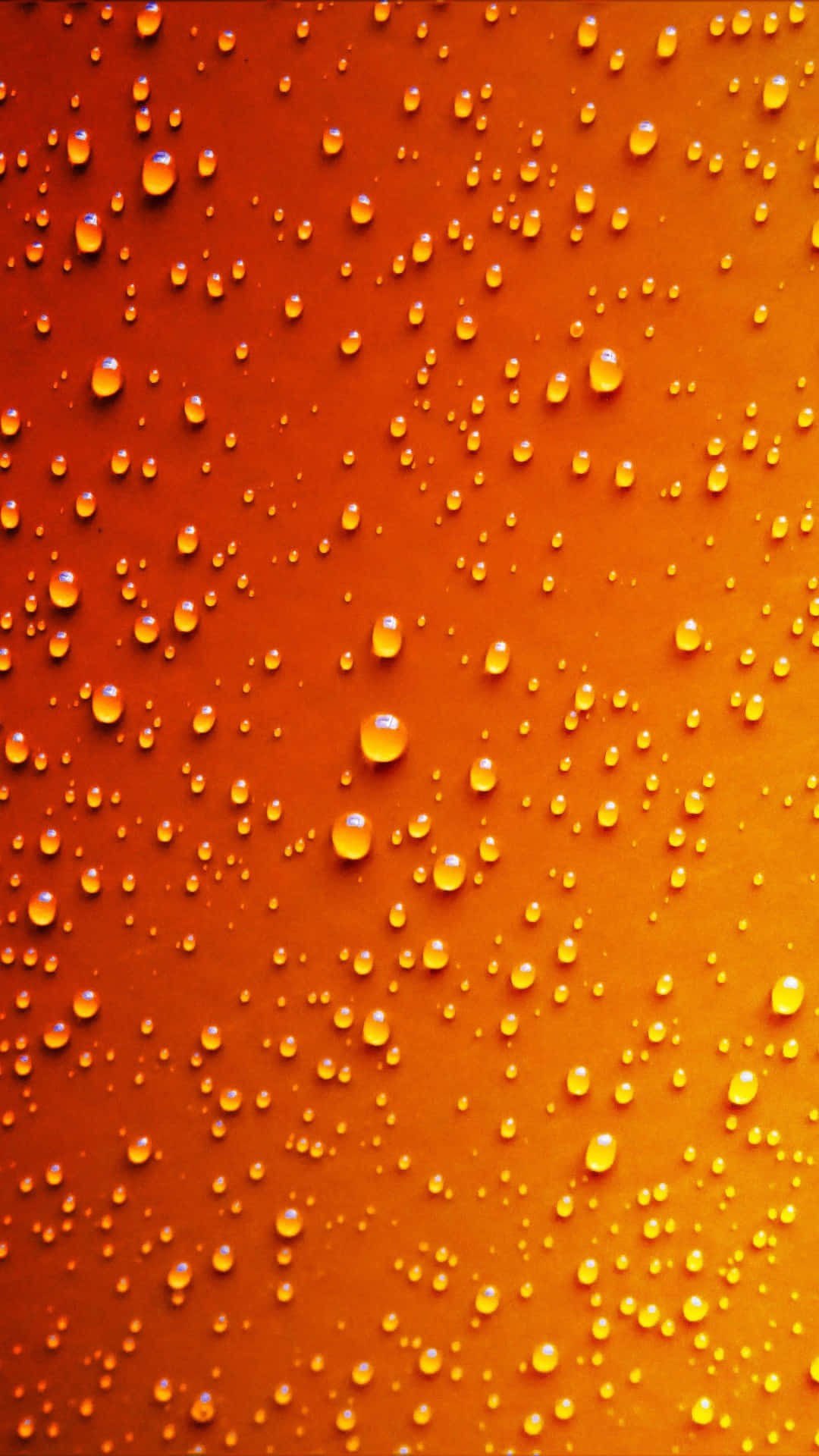 Orange iPhone, vibrant gradient of orange and yellow, glistening water droplets, Full HD Phone Wallpaper