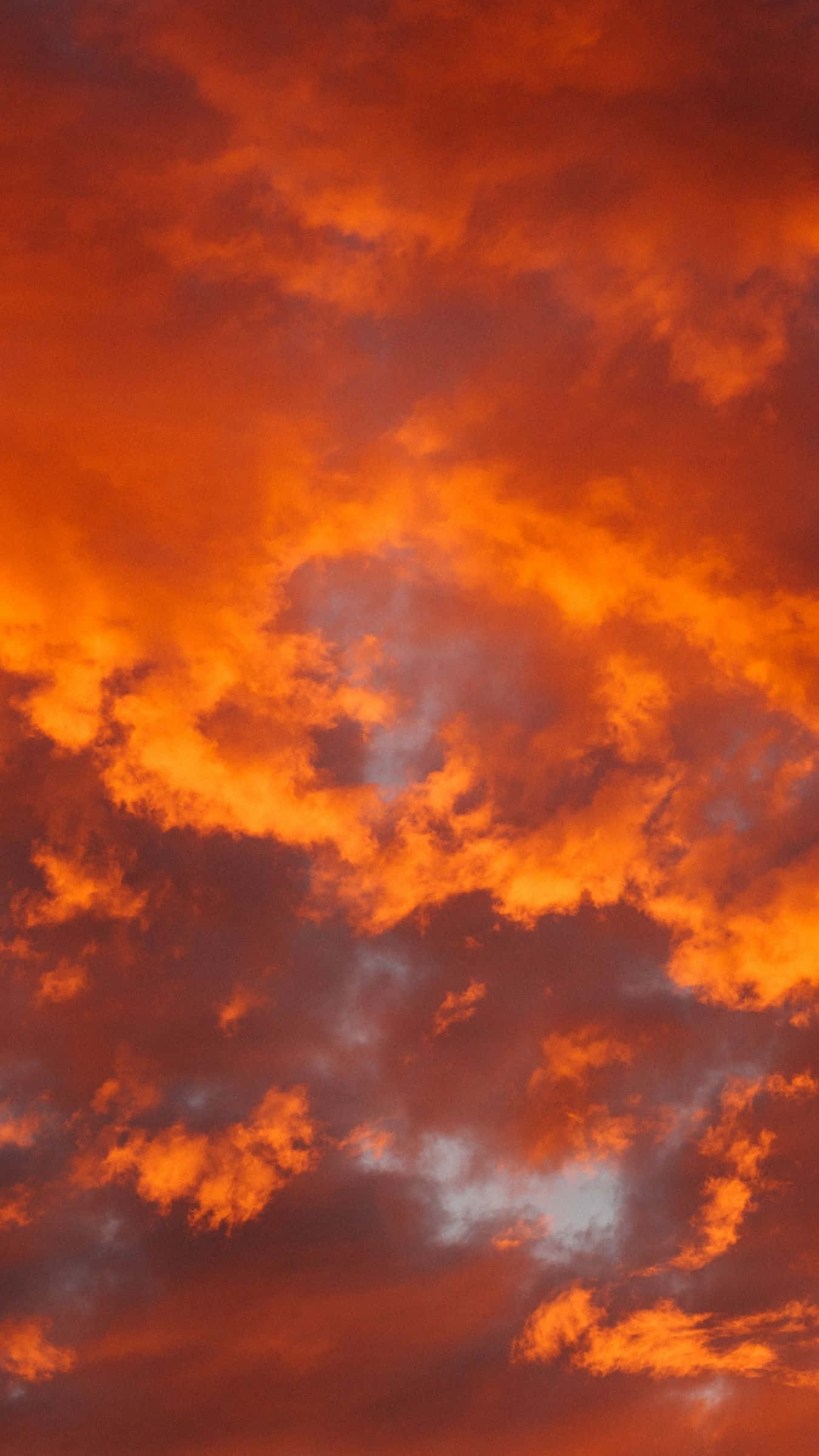 orange aesthetic phone, vivid orange, red clouds, Full HD Phone Wallpaper