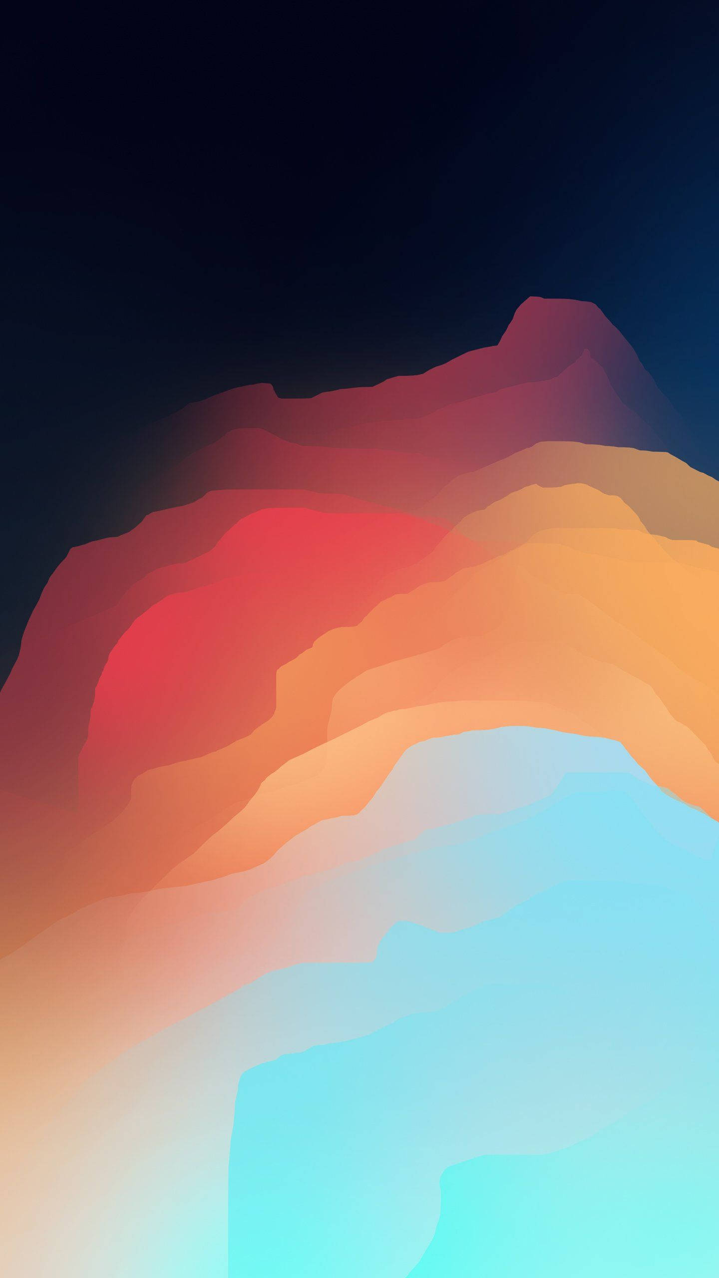 Orange iPhone, abstract mountain ranges, fiery reds, 2K Phone Wallpaper