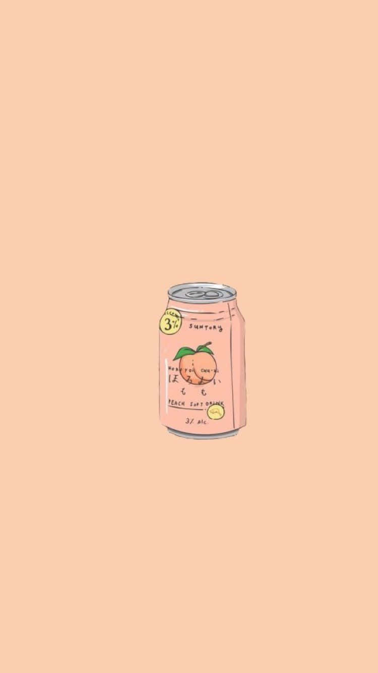 peach iPhone, peach background, pink peach soda can, HD Phone Wallpaper