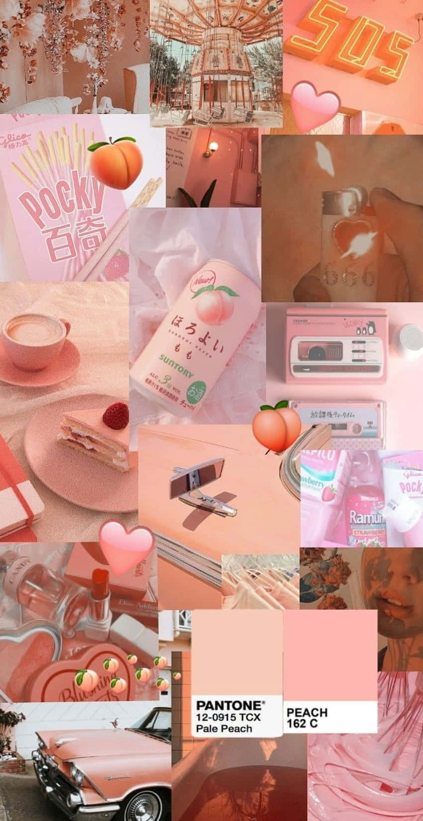 orange peach aesthetic, peach-toned, snacks, HD Phone Wallpaper