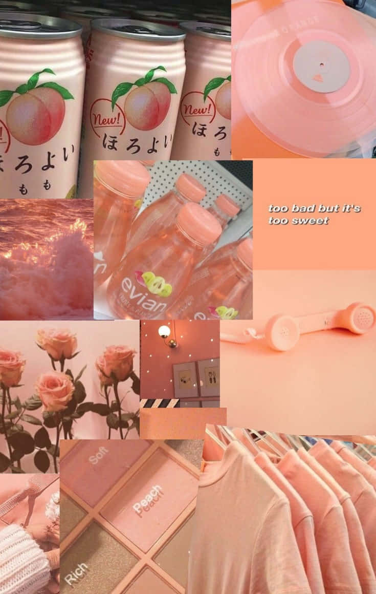 orange peach aesthetic, peach-themed drinks, makeup roses, SD Phone Wallpaper