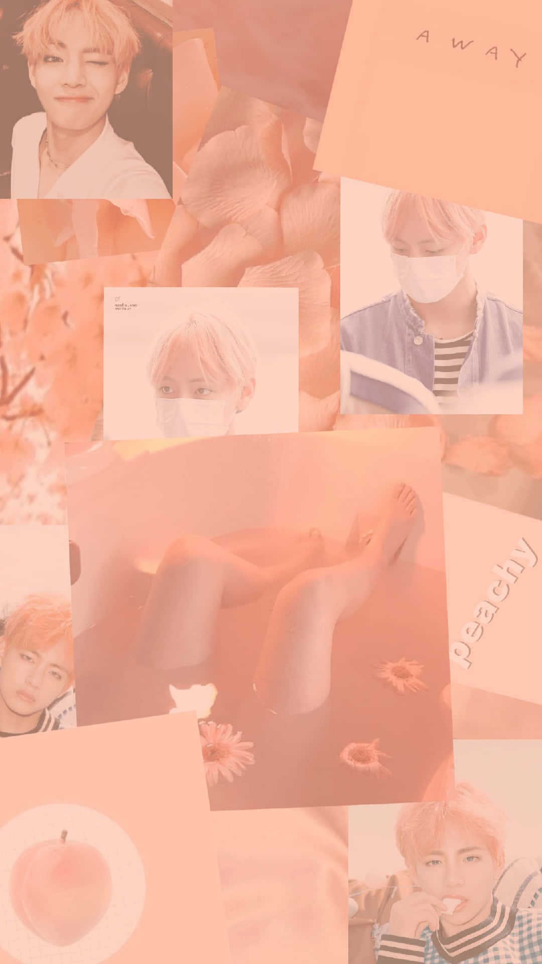 Orange Peach Aesthetic, peach-toned, soft dreamy overlays, Full HD Phone Wallpaper