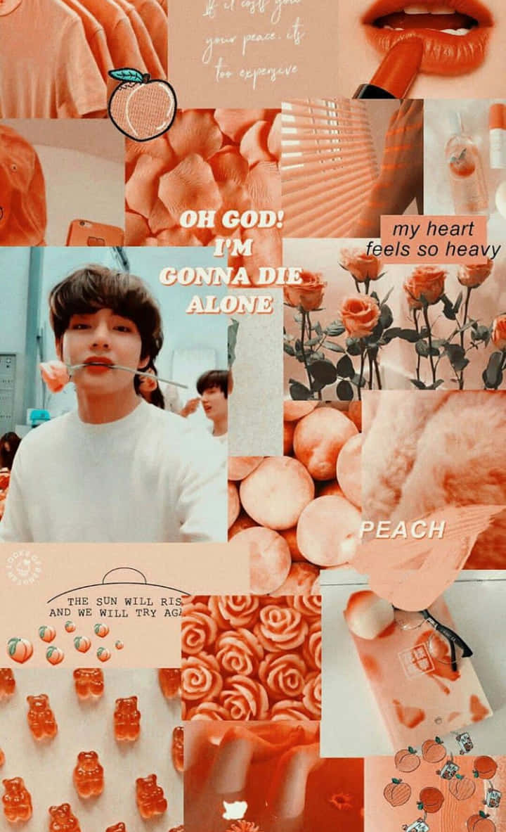 peach-toned, roses, gummy bears, SD Phone Wallpaper