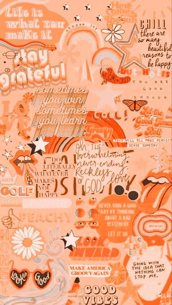 orange peach aesthetic, peach, orange, SD Phone Wallpaper