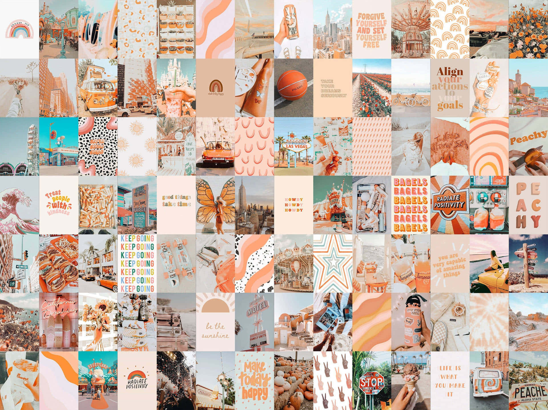 orange peach aesthetic, peach-toned, vintage vans, Full HD Desktop Wallpaper