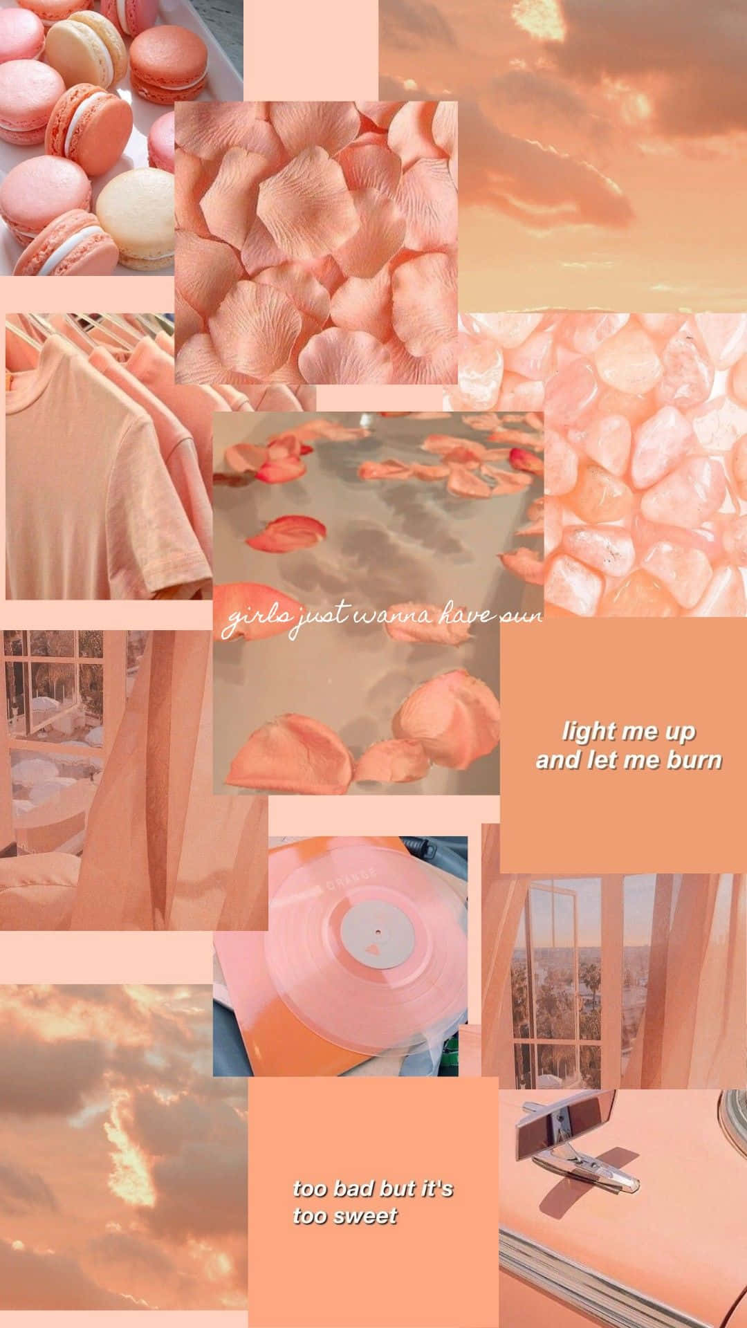 orange peach aesthetic, peach-toned, macarons, Full HD Phone Wallpaper