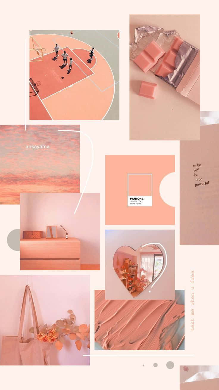 orange peach aesthetic, autumnal sunset, pink collage, HD Phone Wallpaper