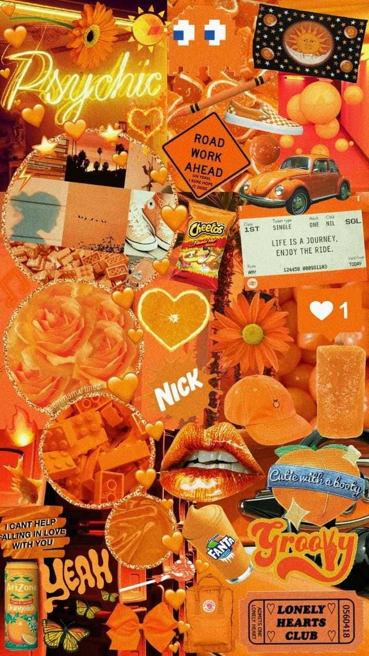 Orange Aesthetic Phone, vibrant orange, roses, HD Phone Wallpaper
