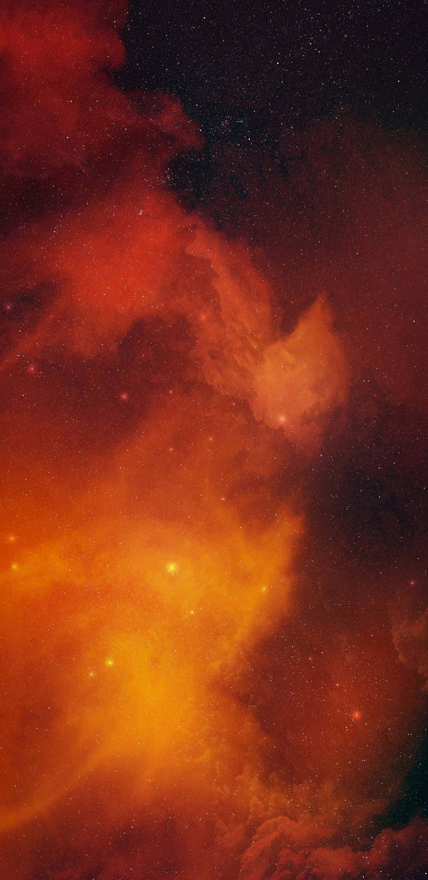 Galaxy Sky, Orange Aesthetic Phone, vibrant orange, 2K Phone Wallpaper