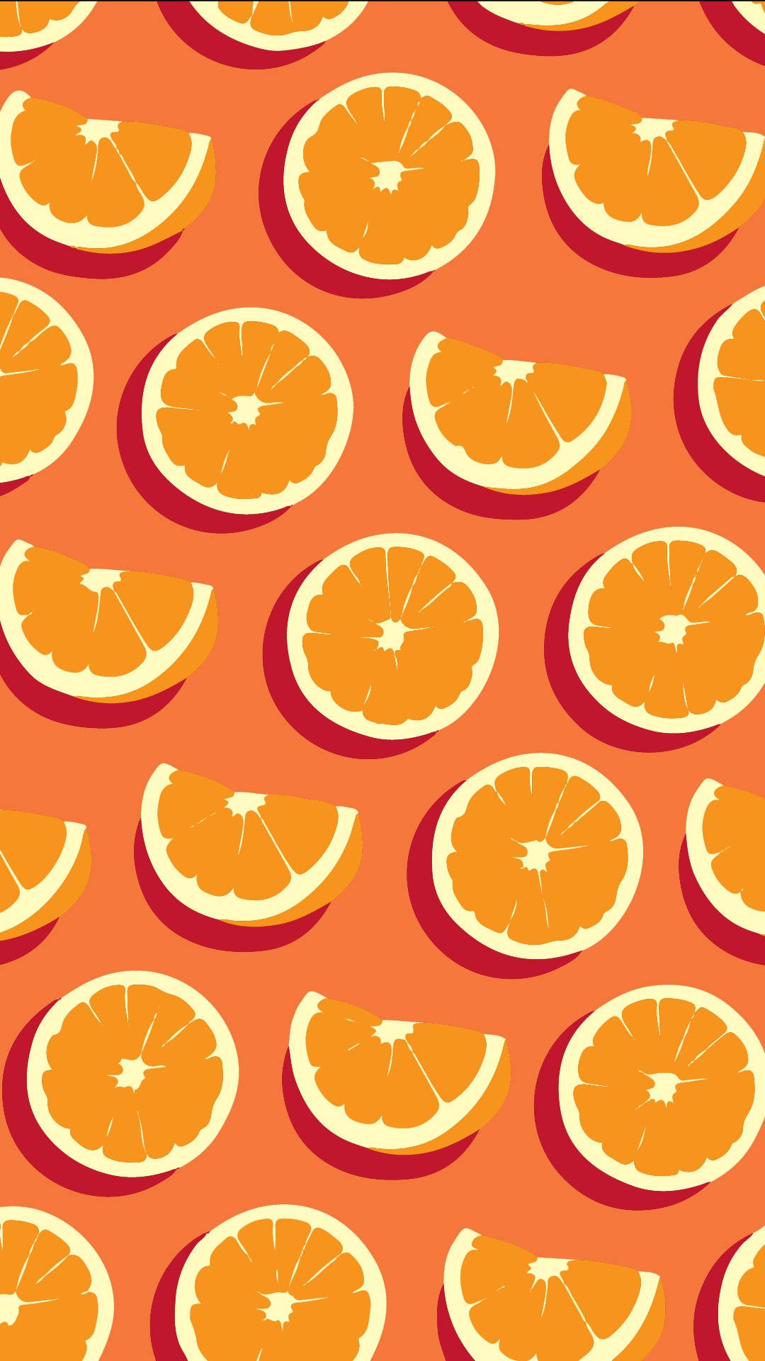 Orange Phone, vibrant orange slices, warm coral background, Full HD Phone Wallpaper