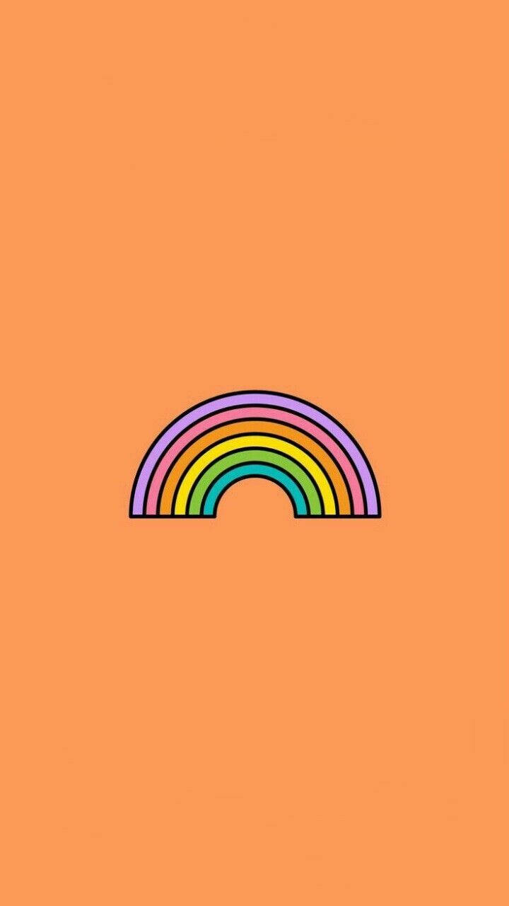 rainbow, black outlines, vibrant colors, HD Phone Wallpaper