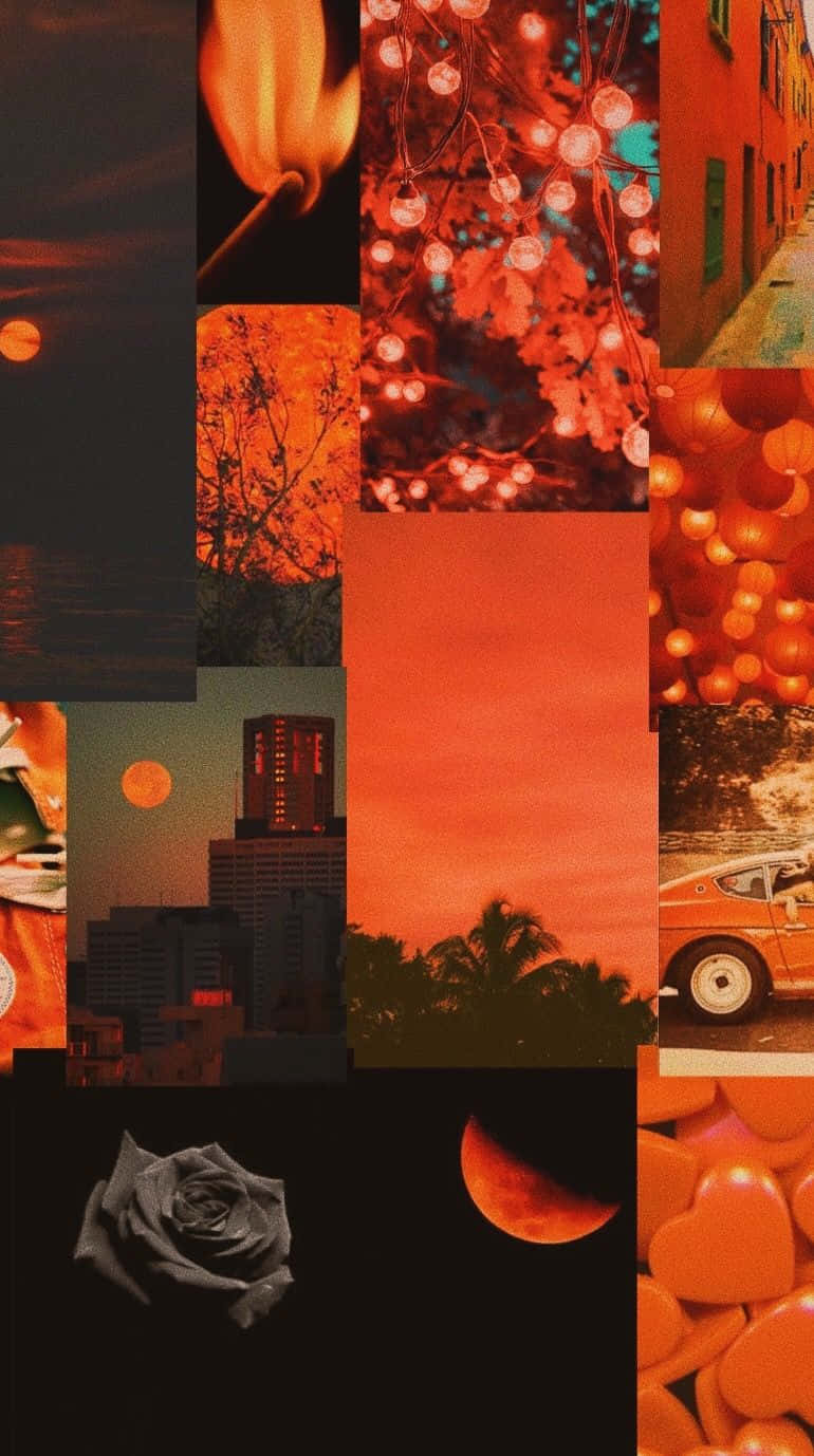 orange tone, fire moonlit scenes, cityscapes, HD Phone Wallpaper