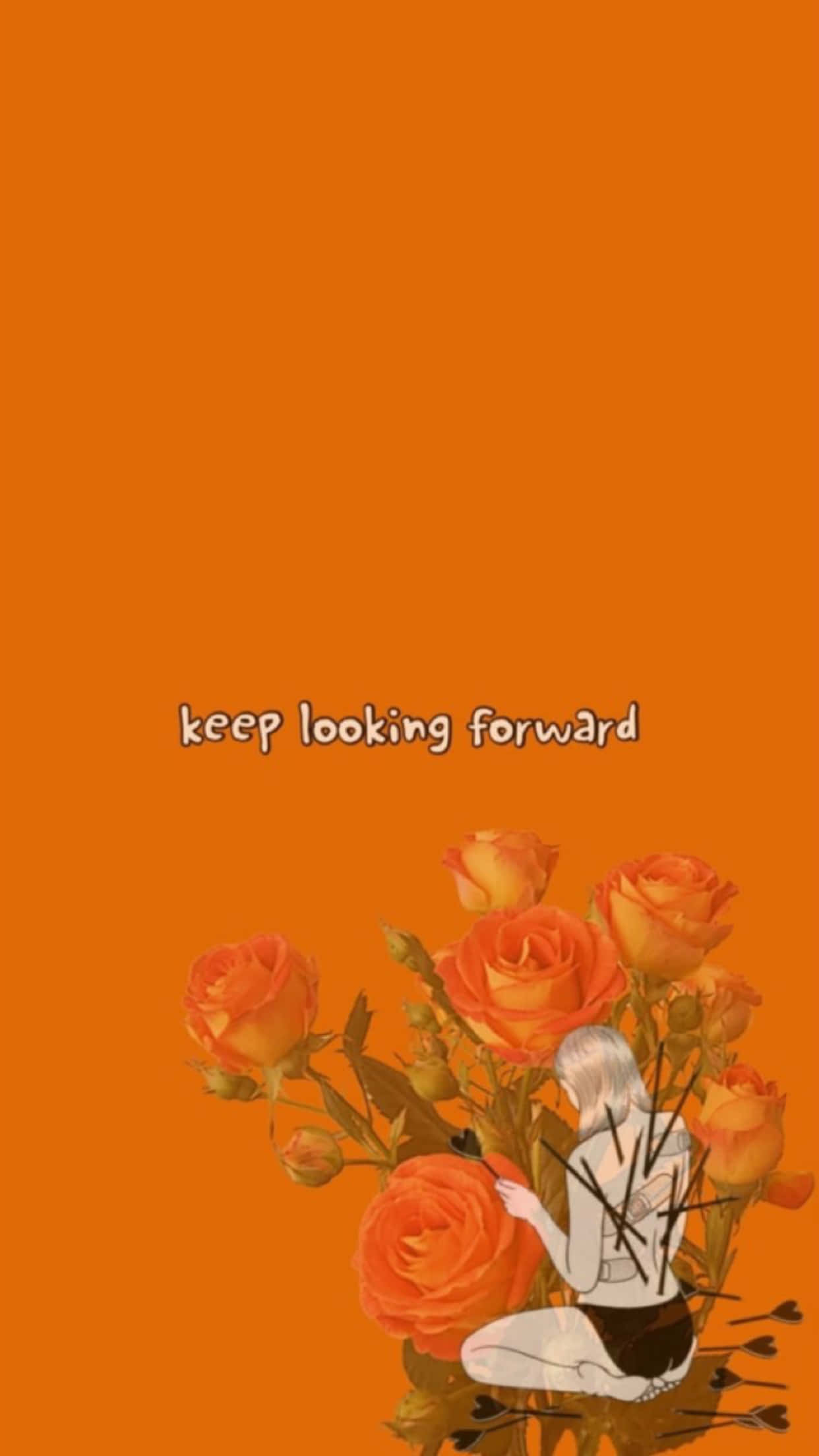 Orange Aesthetic Phone, orange roses, solid orange background, Full HD Phone Wallpaper