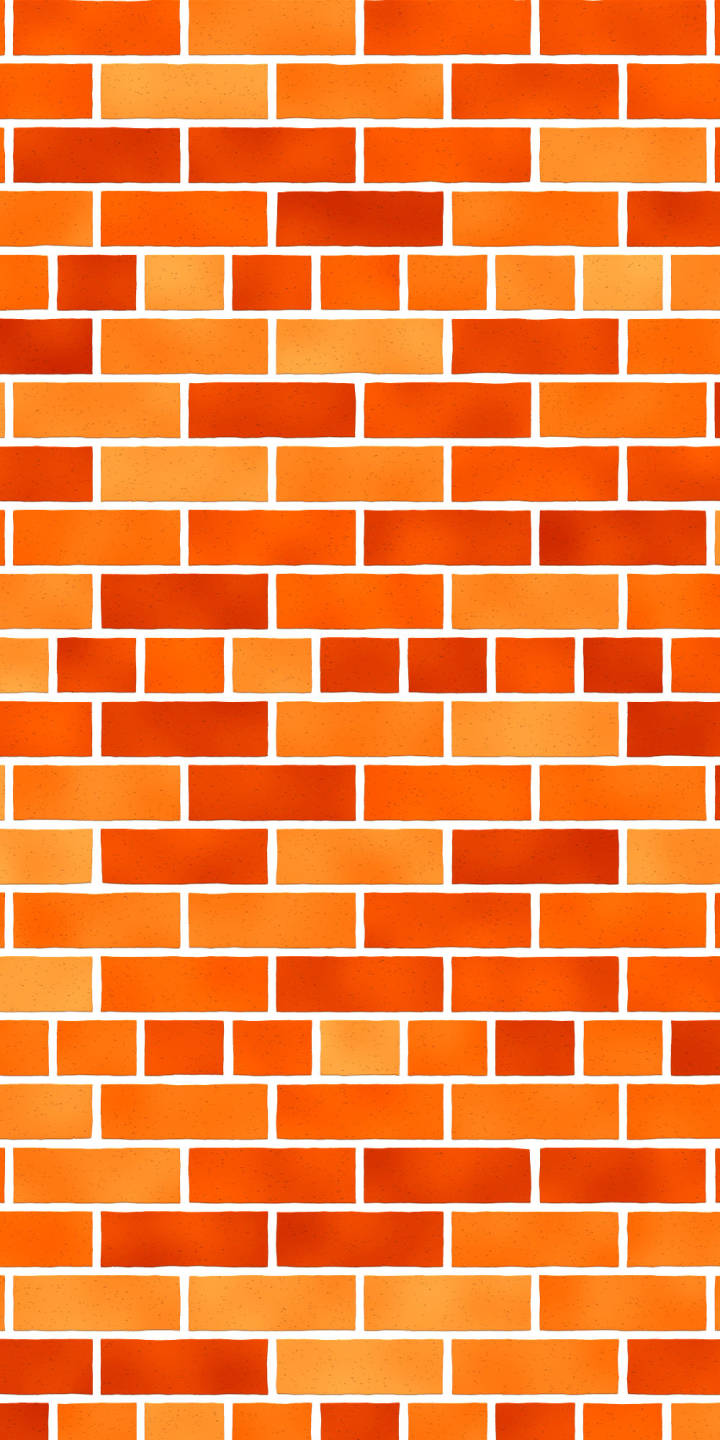 Brick Wall, Orange Phone, Watercolor texture, HD Phone Wallpaper